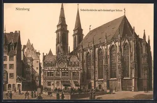 AK Nürnberg, Sebalduskirche mit ehemaliger Schau