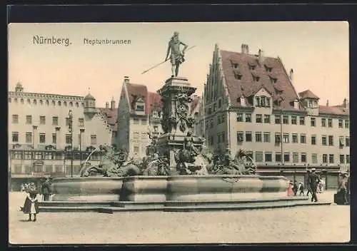 AK Nürnberg, der Neptunbrunnen