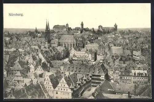 AK Nürnberg, Teilansicht mit Kirche