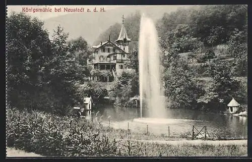 AK Neustadt / Haardt, Königsmühle und Fontäne