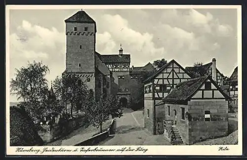 AK Nürnberg, Heidenturm und Tieferbrunnen auf der Burg