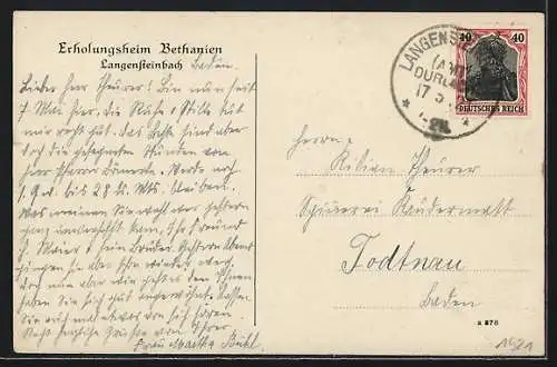 AK Langensteinbach, Erholungsheim Bethanien