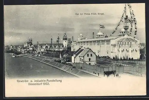 AK Düsseldorf, Gewerbe- und Industrie-Ausstellung 1902, Bau der Firma Friedr. Krupp