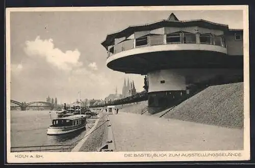 AK Köln, Bastei mit Blick zum Ausstellungsgelände