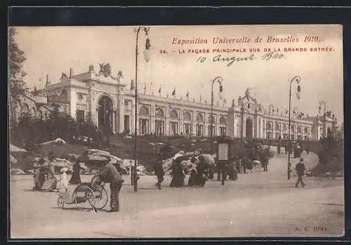 AK Bruxelles, Exposition Universelle 1910, La Facade Principale