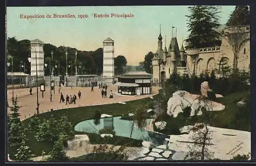 AK Bruxelles, Exposition 1910, Entree Principale