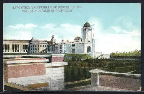 AK Bruxelles, Exposition de Bruxelles 1910, pavillon d'`Italie et d'Uruguay