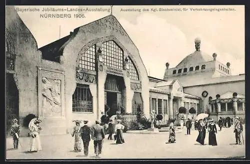 AK Nürnberg, Bayerische Jubiläums-Landes-Ausstellung 1906, Blick auf das kgl. Staatsministerium