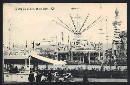 AK Liége, Exposition Universelle, 1905, Aeroplane