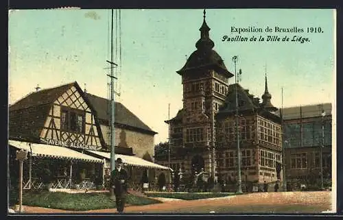 AK Bruxelles, Exposition Universelle 1910, Pavillon de la Ville de Liège