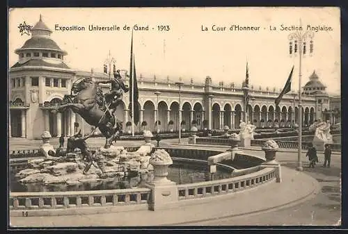 AK Gand, Exposition Universelle 1913, La Cour d`Honneur, La Section Anglaise