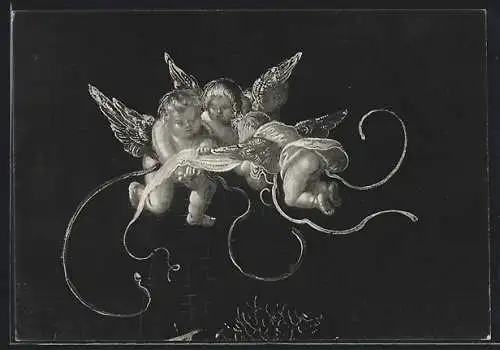 AK München, Gedächtnisausstellung Albrecht Altdorfer und sein Kreis 1938 in der Staatsgalerie, Drei schwebende Englein