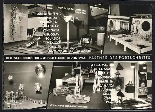 AK Berlin, Deutsche Industrie-Ausstellung 1964, Honduras, Costa Rica, Argentinien