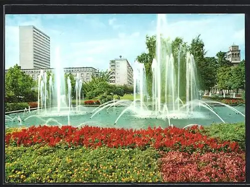 AK Karlsruhe, Bundesgartenschau 1967, Springbrunnen