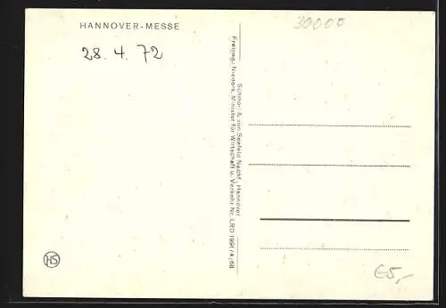 AK Hannover, Das Messegelände der Deutschen Industrie Messe aus der Vogelschau