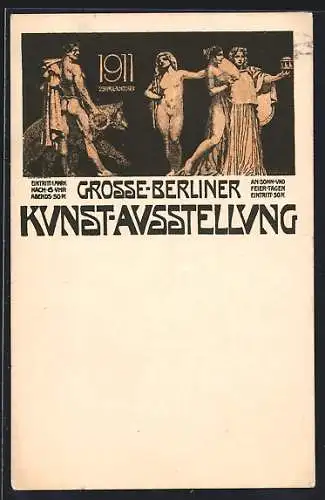 Künstler-AK Berlin, Grosse Berliner Kunst-Ausstellung 1911, Jugendstil