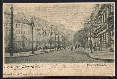 AK Rixdorf, Strassenpartie am Hohenzollernplatz