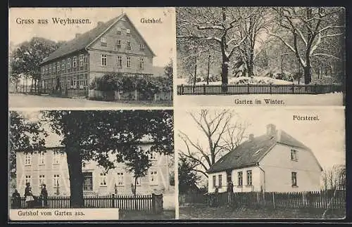 AK Weyhausen / Eschede, Gutshof mit Garten, Försterei