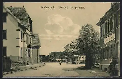 AK Reichenbach /Albtal, Hauptstrasse mit Gasthaus zur Sonne