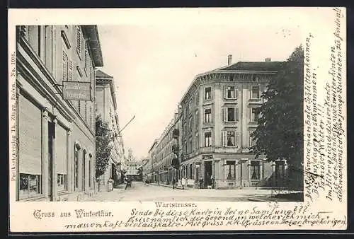 AK Winterthur, Wartstrasse mit Haus des Consum Vereins