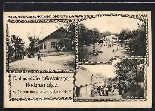 AK Gablitz, Hohramalpe, Gasthaus Wech, Kahnfahrt, Eselreiten