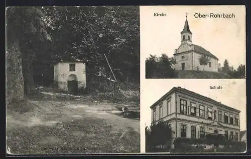 AK Oberrohrbach / Leobendorf, Kirche, Schule