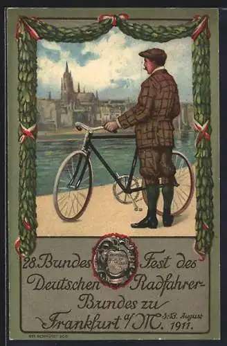 AK Frankfurt, 28. Bundesfest des Deutschen Radfahrer-Bundes 1911