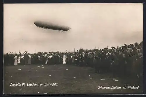 AK Bitterfeld, Zeppelin III Landung in Bitterfeld