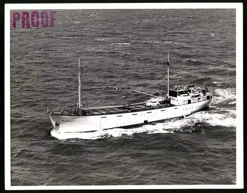 Fotografie Frachtschiff Silvretta mit Auto auf dem Deck, Grossformat 25 x 20cm