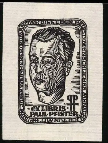 Exlibris Paul Pfister, Herren Portrait