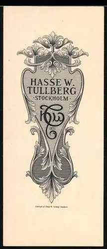 Exlibris Hasse W. Tullberg, Stockholm, Initialen und Ornamente