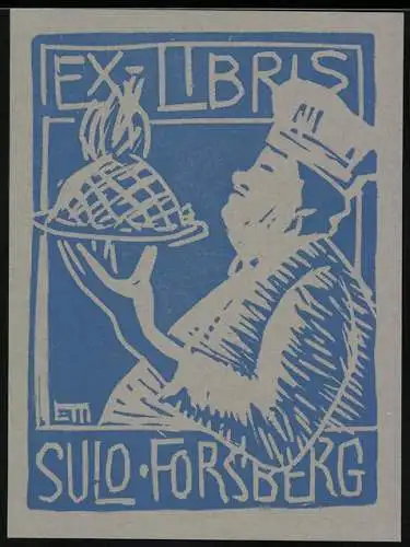 Exlibris Sulo Forsberg, Koch serviert einen Braten