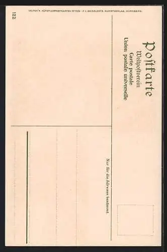 Künstler-AK K. Mutter: Rothenburg / Tauber, Blick entlang der Stadtmauer