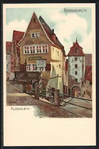 Künstler-AK Karl Mutter: Rothenburg / Tauber, Ploenlein