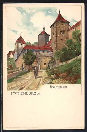 Künstler-AK Karl Mutter: Rothenburg / Tauber, Kobolzellerthor