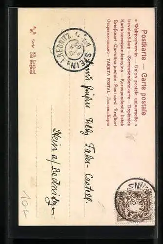 AK Paar reitet auf einem Maultier und einem Pferd