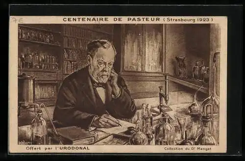 AK Strasbourg, Centenaire de Louis Pasteur, 1923