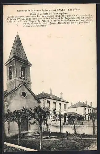 AK La Salle, Église moderne et école avec terrain en hiver