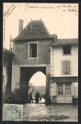 AK Romenay, Ancienne Porte et Hôtel de la Couronne