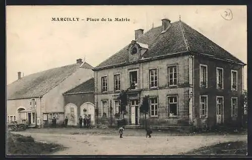 AK Marcilly, Place de la Mairie