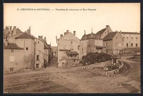 AK St-Gengoux-le-National, Fontaine de Jouvence et Rue Césarée