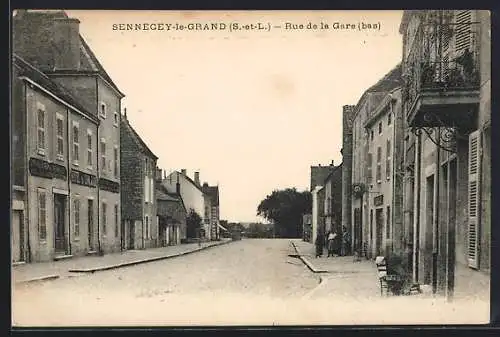 AK Sennecey-le-Grand, Rue de la Gare, bas