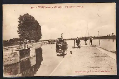 AK Verdun-sur-le-Doubs, L`Écluse du Barrage