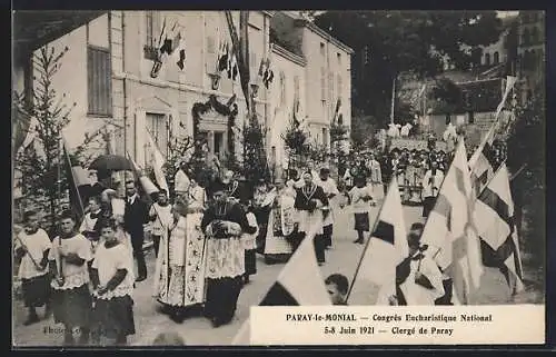 AK Paray-le-Monial, Congrès Eucharistique National 5-8 Juin 1921, Clergé de Paray