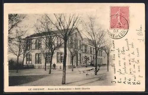 AK Le Creusot, École des Religieuses, Saint Charles