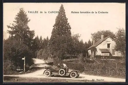 AK Vallée de la Canche, Maison forestière de la Croisette avec voiture ancienne