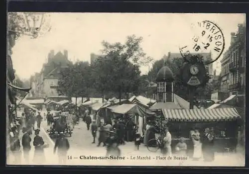 AK Chalon-sur-Saône, Le Marché, Place de Beaune