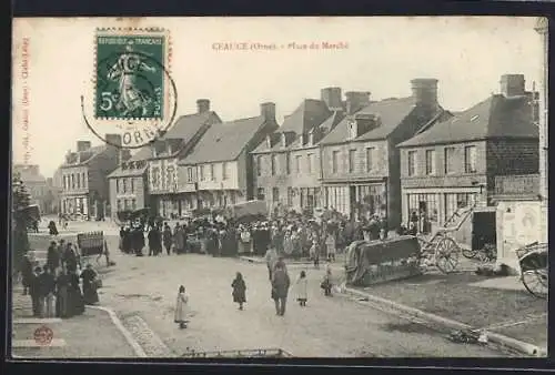 AK Ceaucé, Place du Marché, Marktplatz