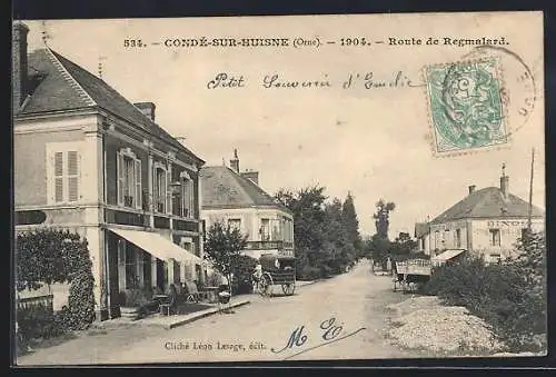 AK Condé-sur-Huisne, Route de Regmalard