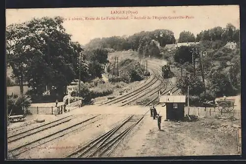 AK Laigle, Arrivée de l`Èxpress Granville-Paris, Eisenbahn